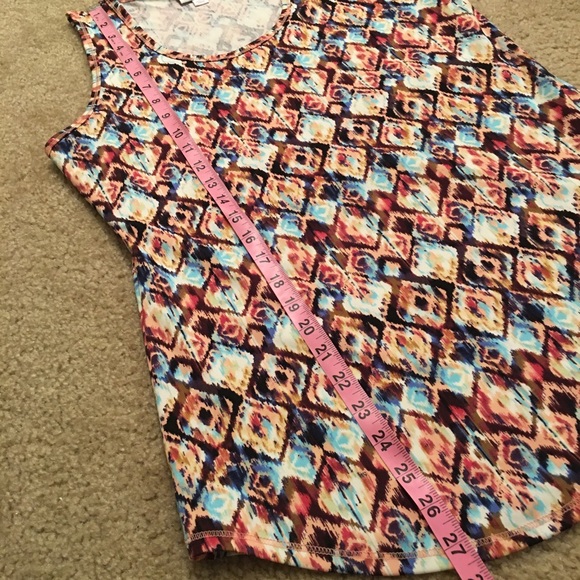 LuLaRoe Tank Top brown and blue - Picture 4 of 6